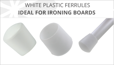 WHITE PLASTIC PVC FERRULES FOR IRONING BOARDS